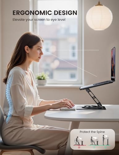 Lamicall Aluminum Laptop Stand for Desk 10-17.3'' MacBook Black