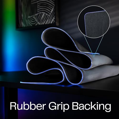 VIVO Large 60 x 30 inch Full Size Desk Pad with RGB Lighting for Office Ambience and Immersive Gaming, Oversized Mouse Pad Table Top Cover, 12 Color Modes, Non-Slip Base, Black, DESK-PAD60-30