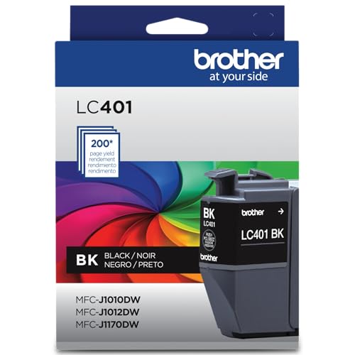 Brother LC401BK Black Ink Cartridge - Standard Yield Pack of 1