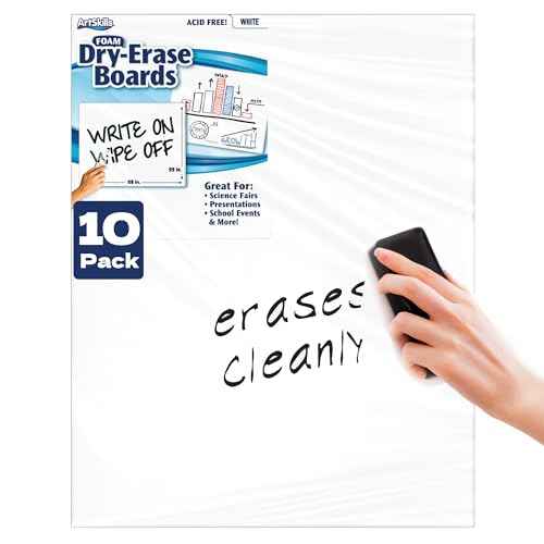 ArtSkills 22" x 28" Dry Erase Foam Board, 10-Pack, White 10 Count
