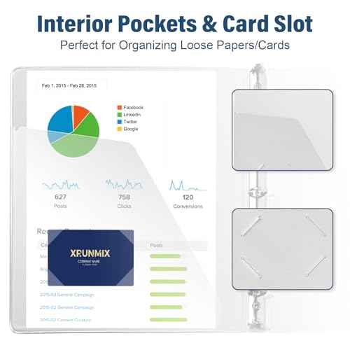 0.5-Inch 3-Ring-Binder with Pockets, 1/2'' Basic Binders 1-inch View Round Binders Holds 100 Sheets US Letter Size 8.5'' x 11'' - Bundle Packs Perfect for Home, Office, and School (0.5-inch)
