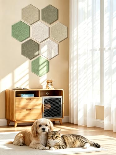 Linen Dusk 8-Pack Hexagon Felt Bulletin Cork Tiles Wall Decor for DIY Projects