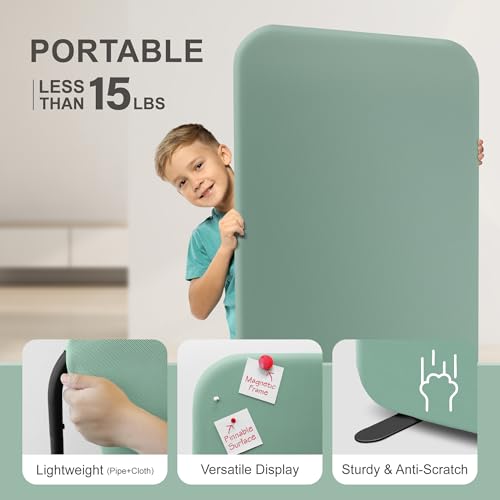 DECOLAB 29x65 in Standing Room Divider Privacy Panel Aqua