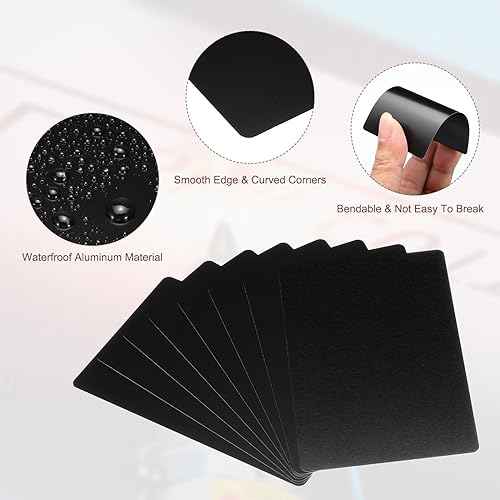 PATIKIL 200 Pack Metal Business Cards Blank, 0.45mm Thick 3.4x2.1 Inch Aluminum Laser Engrave Printable Name Card for Custom DIY, Black
