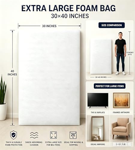 10Pcs 30x40inch Foam Pouches,Multi-size Extra Large Pouches.