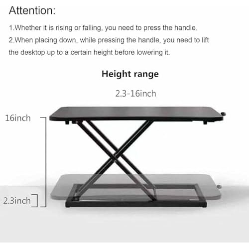 Height Adjustable Standing Desk Converter,Keyboard Riser for Stand Up Desk Riser,Computer Keyboard Stand for Desktop,Computer Workstations Home Office Portable Table Black Size 23.6 Inch