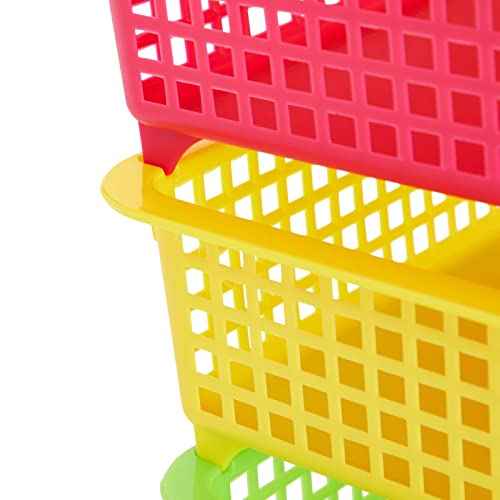 Bright Creations Teacher Supplies Letter Tray Organizer - 6-Pack Rainbow, 9 x 13 x 3 in - Stackable Paper Trays for Classroom & Teacher Desk Organizer