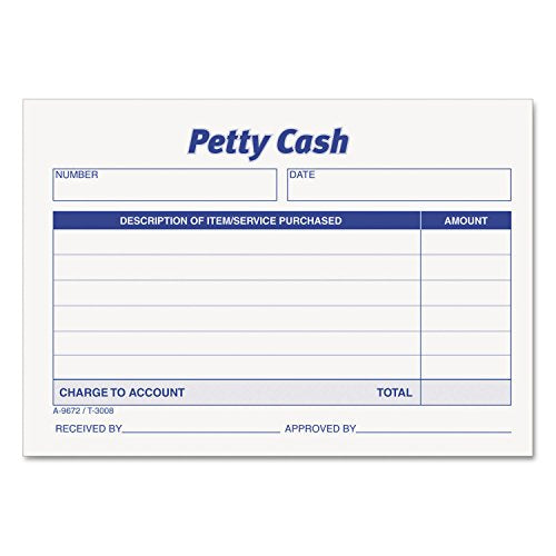 Top 3008 Petty Cash Pad 5 x 3.5 in, 50 Sheets, 12/Pack