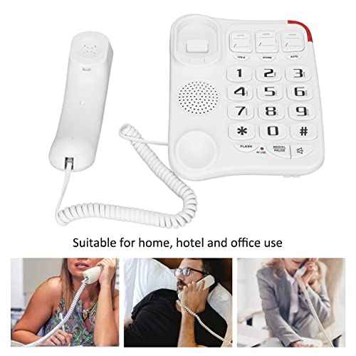 Big Corded Phone, Phone for Seniors, 3 Single Button Memories, Big Buttons Landline Telephone Great for The Elderly Home Office
