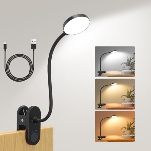 ZAPLIT Black 3.5'' Rechargeable Clip-On Reading Light - 61 LED Bed & Desk Lamp