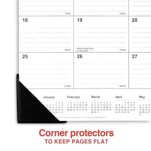 Staples 2026 Year 21.75" x 17" Monthly Desk Pad Calendar, White/Black (ST12951-26)
