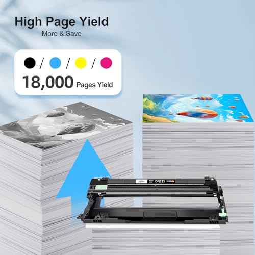 1-Pack DR223CL DR-223CL Drum Unit Universal Black Cyan Magenta Yellow Replacement for Brother DR223CL DR223 Work with Brother HL-L3270CDW Toner MFC-L3770CDW DCP-L3510CDW (1-Pack, Universal BK/C/M/Y)