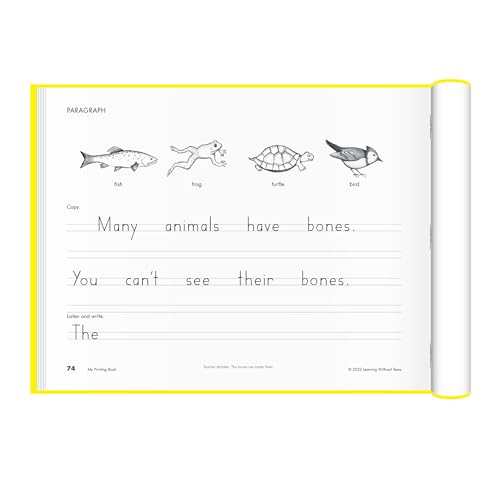 Learning Without Tears My Printing Book Student Workbook, Age 6+, 1st Grade+, Handwriting Practice, Writing Book, School & Home, Language Arts, Tutoring, Sensory