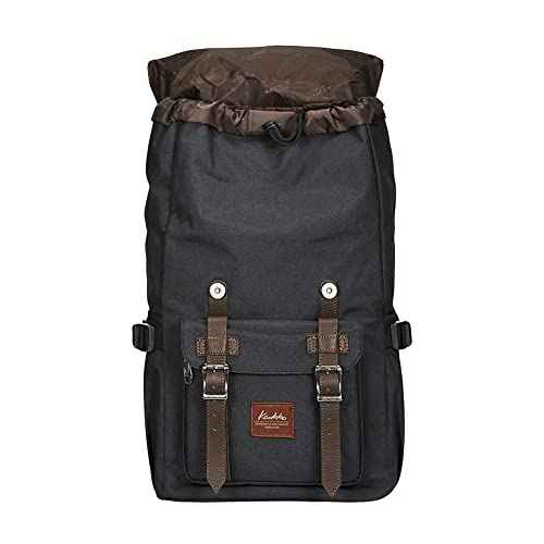 KAUKKO Travel Laptop Backpack, Outdoor Rucksack, Casual backpack Fits 15.6"(Oxford Black)