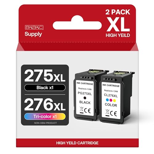 275XL 276 XL Ink Cartridges for Canon Ink 275 and 276 for Canon PG-275 CL-276 Ink Cartridges Compatible for PIXMA TR4720 TS3522 TR4722 TS3500 TS3520 Printers (1 Black, 1 Tricolor)