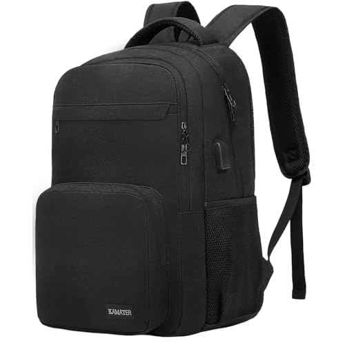 Black Backpack for School, college Backpack for Teens,Students, with 17.3 inch Laptop Sleeve Back Pack for Boys, Large Computer Back Pack with Compartments for Men & Women