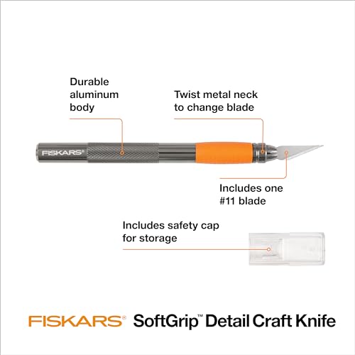 Fiskars 6-Inch Detail Craft Knife with SoftGrip Handle & Replaceable Blade
