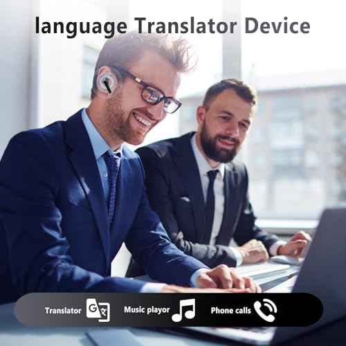Language Translator Earbuds, Two Way Real-time Translation Device with 144 Languages Bluetooth Online Voice Translation, High Accuracy, Fast Reaction and Noise Reduction (Dark Black)