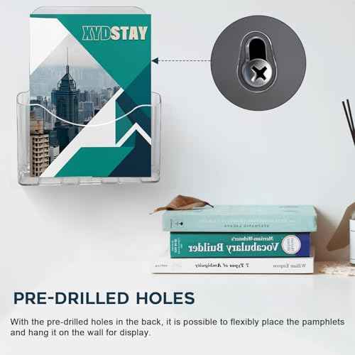 Acrylic Brochure Holder 8.5x11 Inches Slant Back Design, Clear Display Stand, Plastic Table Stand Sign Holder,Pamphlet Holder Flyer Holder, Acrylic Display Stand,for Office, Home, Store, 2 Pack