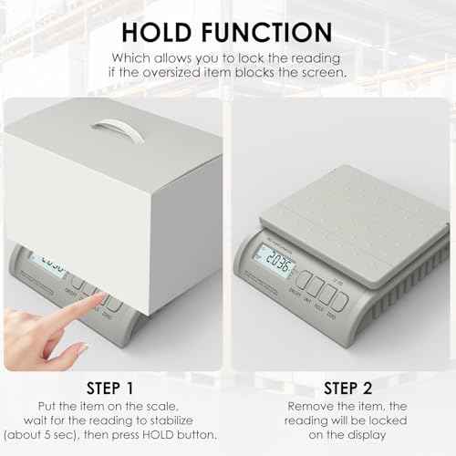55lb x 0.2oz Digital Shipping Postal Scale with AC Adapter for Small Business, Packages, Office Home Use, UPS USPS DHL FedEx, White