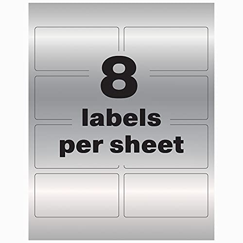 Avery Metallic Asset Tag Labels, 3-3/4 x 2", Laser Printable Tags, 64 Waterproof Labels (61520)