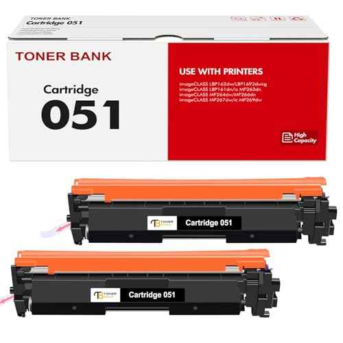 051 MF264DW Toner Cartridge Compatible for Canon Toner Cartridge 051 CRG-051 051H CRG-051H for imageCLASS MF264dw MF269dw MF267dw LBP162dw MF266dn MF263dn LBP161dn Printer 2-Pack