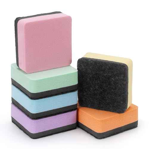Tamaki 12 Pack Dry Erasers for White Board Magnetic Whiteboard Eraser, Whiteboard Erasers for Kids Classroom, Square Pastel Color