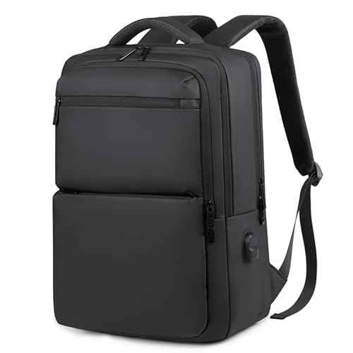 Waterproof Laptop Backpack for Men & Women, Flight Approved Anti-Theft Daypack with 16-inch Laptop Sleeve (black)
