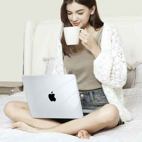 MOSISO Compatible with MacBook Air 13 inch Case 2025 2024 2023 2022 M4 A3240 M3 A3113 M2 A2681, Plastic Hard Shell&Keyboard Cover&Screen Film&Pouch for MacBook Air 13.6 inch Case, Crystal Clear