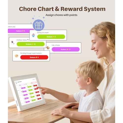 10.1 Inch Smart Digital Calendar & Chore Chart ? IPS HD Touchscreen Family Organizer, Desk Planner with Meal Scheduler, Android App Support & Photo Frame | Smart Calendar