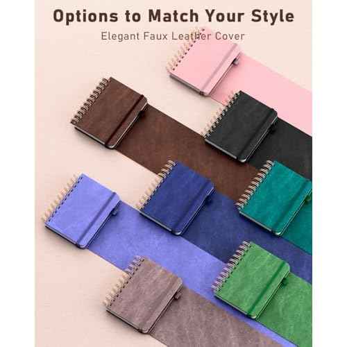 WEMATE Password Book with Alphabetical Tabs, Spiral Password Keeper Book for Seniors, Internet Password Notebook Password Journal Logbook Log in Detail, Small ? 4.7''x 6'' (Brown)