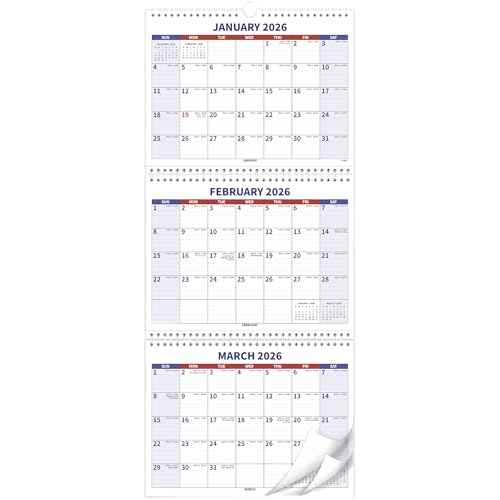 2026-2027 Wall Calendar ? 3 Month Wall Calendar 2026-2027, January 2026 - Decmber 2027, 2 Year Calendar, 3 Month Calendar Vertical Display (Folded in a Month), Move-a-Page, 11" x 25", Holidays