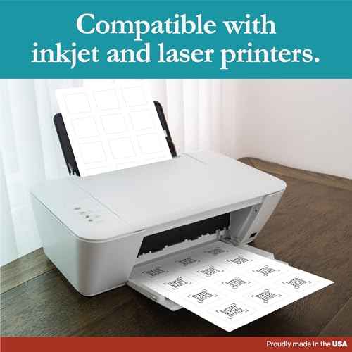Premium Label Supply White Sticker Square Labels with Bleed ? 2" x 2" ? Laser/Inkjet Compatible ? (12 per Sheet), 25 Sheets ? 300 Total Adhesive Labels