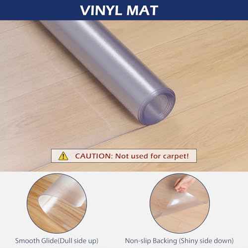 SALLOUS Vinyl Floor Mat for Home, 4'X5' Non-Slip Waterproof Area Rug for Living Room, 0.08'' Thickened Anti-Scratch Floor Protector Plastic Mat for Dining Room Table, Chair Mat for Hard Floors (Clear)