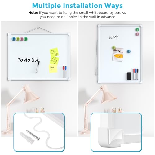 MaxGear Double-Sided Wall-Mount Dry Erase Whiteboard 16x12 Inches, White