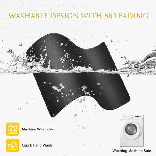 JIKIOU Black 3-Pack Mouse Pads with Stitched Edges, 10.2x8.3in, Durable & Non-Slip