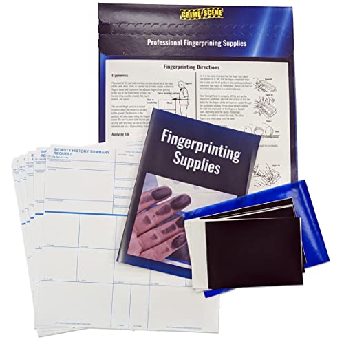 FD-1164 Fingerprint Card Kit with 5 Ink Strips & 5 Cards – FBI History Summary (Rap Sheet)