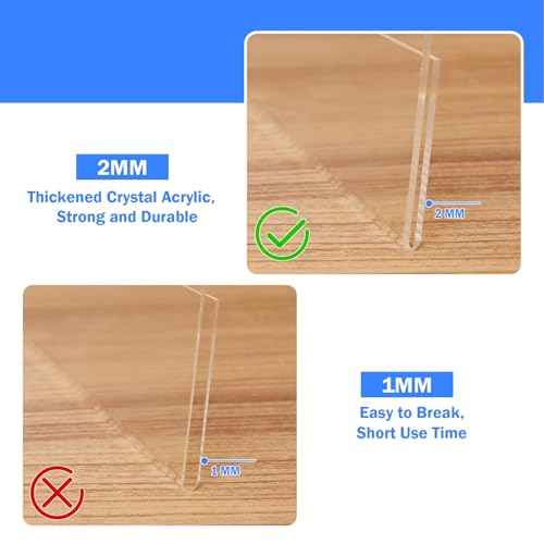 12 Pack Acrylic Sign Holder 8.5 x 11 Horizontal Slant Back Acrylic Stands for Display Plexiglass Clear Acrylic Display Stands for Ad Frame, Picture Photo Frames, Promotions, Restaurants, Office