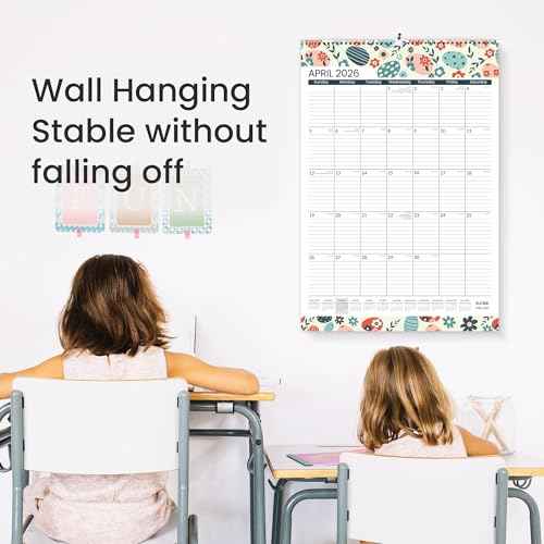 SUNEE 2026 Wall Calendar Large 22.75"x15.5", 21 Month Calendar from October 2025 to June 2027, Vertical Extra Large Monthly Calendar 2026 for Wall, Seasons Color