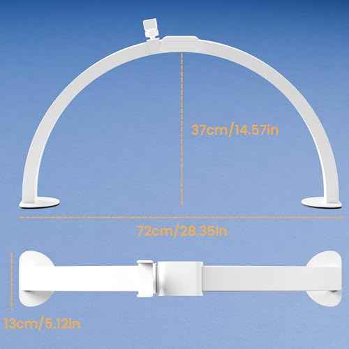 Half Moon Light for Nail Desk, 29" 48W Stable Without Shaking Professional LED Lighting, Foldable Arch Light for Lash Eyelash, Includes Phone Stand & Remote Control, Salon&Home(CCT White)