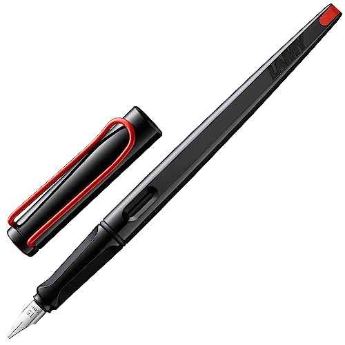 Lamy joy black - calligraphy fountain pen with ergonomic grip & polished steel nib in line width 1.1 mm - Calligraphy Fountain Pen with ribbon nib - incl. ink cartridge T 10 blue