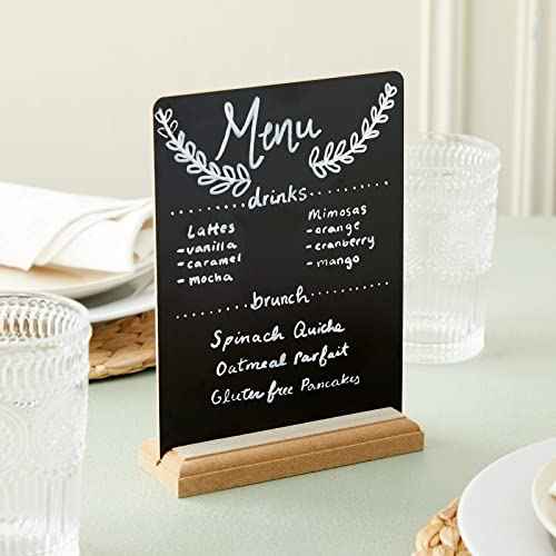 6 Pack Mini Chalkboard Signs with Stand for Table Decorations, Restaurant Food Display, Message Boards, Small Business, Wedding, Banquet, Coffee Shop (6 x 8 Inches)