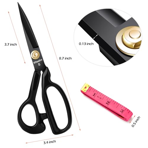8-Inch Heavy Duty Fabric Scissors - Professional Sewing Shears for Leather & Crafting