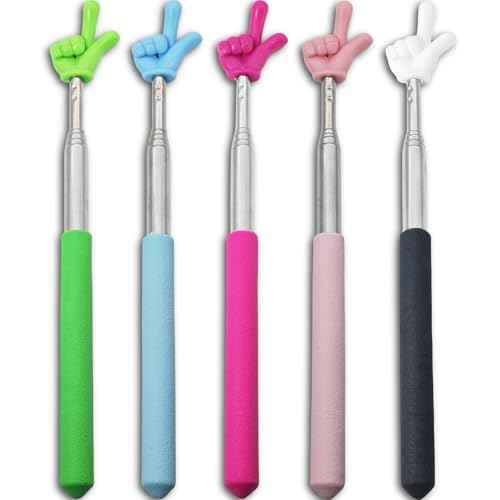 5PCS Pointer Stick For Classroom ? Multipurpose Teacher Pointer Stick, Extendable Classroom Pointer And Finger Pointer Stick, Engaging Colors ? Classroom Essentials For Effective Presentations