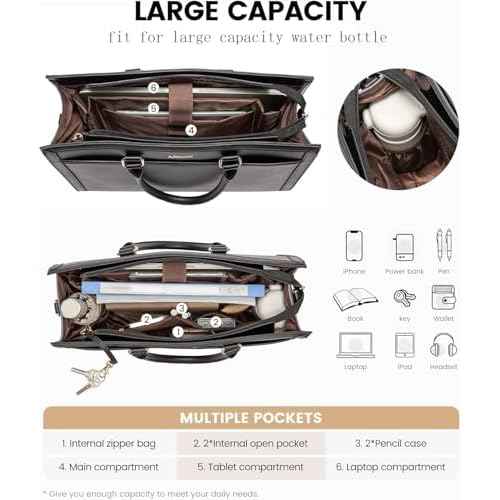 LOVEVOOK Laptop Tote Bag for Women, Office Work Bag Briefcase fit for 15.6 inch Laptop, Large Capacity Teacher Bag Handbag