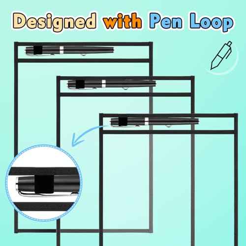 50 Packs Dry Erase Pocket Sleeves with 2-Ring, Reusable Clear Plastic Classroom Sleeves, 10x14 Inch Ticket Holders, Plastic Sleeves for School/Office Organization