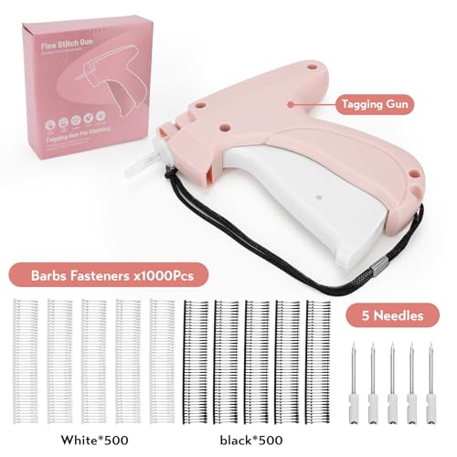 Clothing Tagging Gun Kit with 5 Needles, 1000 Fasteners — For Retail & Warehouse