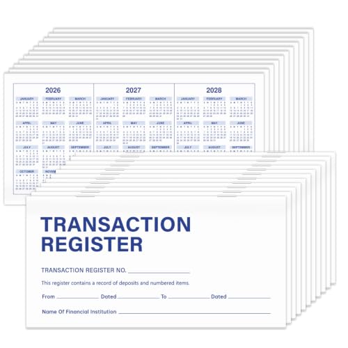 Vornika Navy Checkbook Register 6 x 3 in 12-Pack – Blank Ledger for Personal Use, Blue (12Pcs)