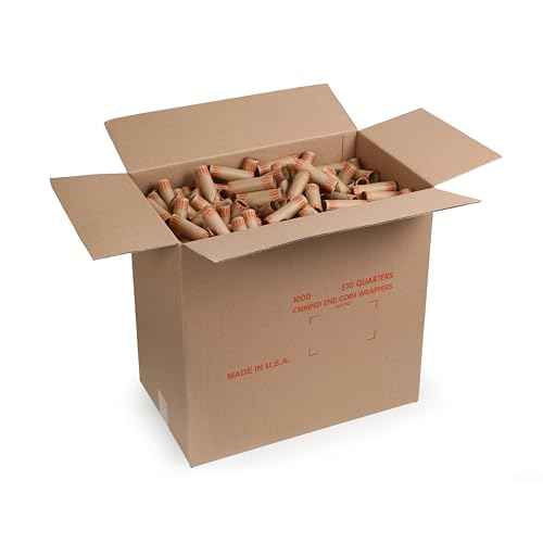 Huron Crimped Quarter Coin Wrapper, $10 Roll Orange (1000 pcs)