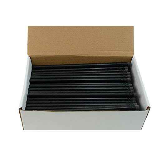 Carbon Fiber Foil Pencils(Number 2HB Graphite) (Latex Free Erasers) (144 pencils In a Box)
